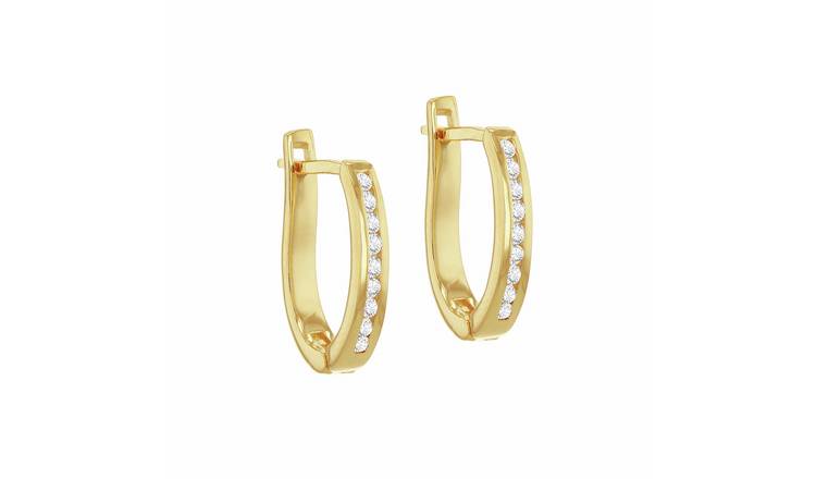 Revere 18ct Gold Plated Sterling Silver Huggy Hoop Earrings