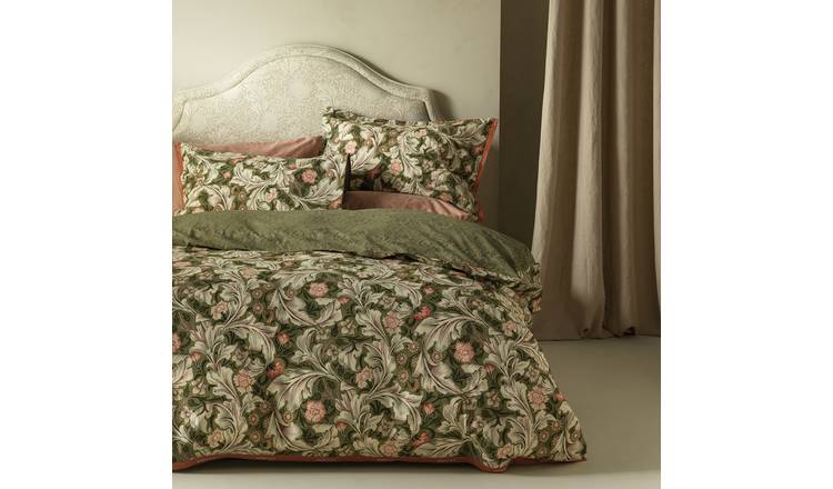 Habitat x Morris & Co. Leicester Cotton Reversible Green Bedding Set - Single