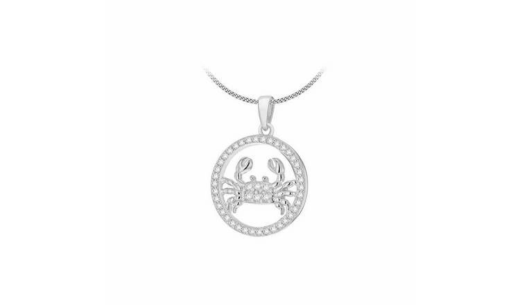Revere Sterling Silver Cancer Zodiac Pendant Necklace