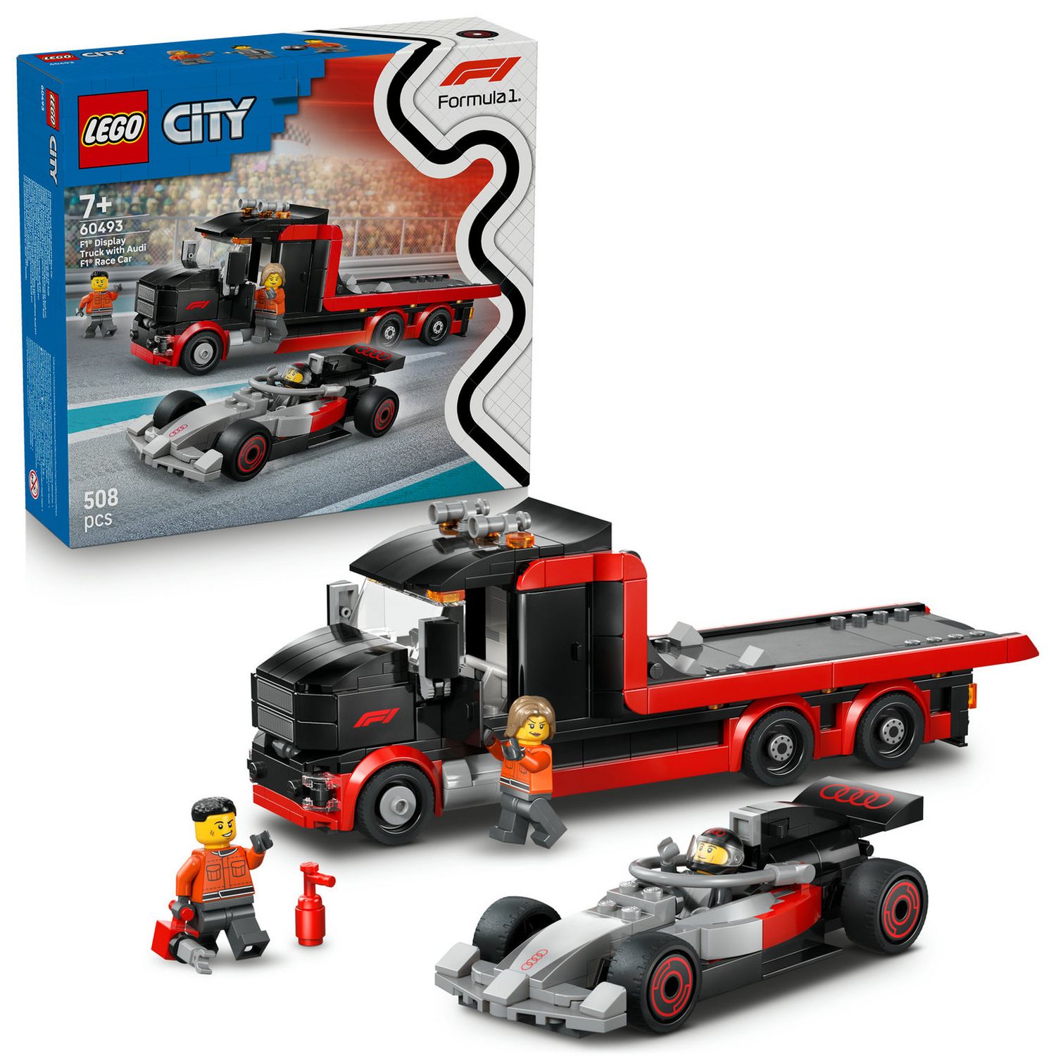 LEGO City F1 Display Truck with Audi F1 Race Car Building Set