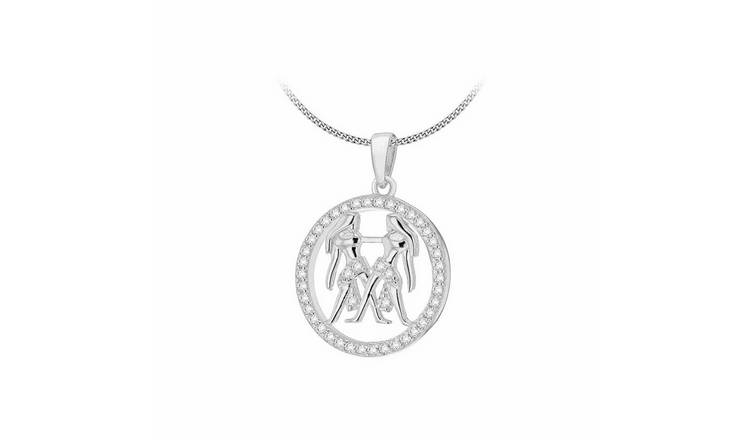 Revere Sterling Silver Gemini Zodiac Pendant Necklace