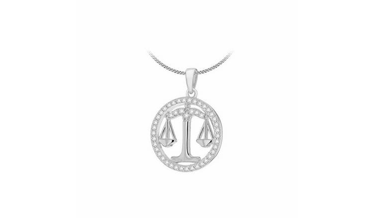Revere Sterling Silver Libra Zodiac Pendant Necklace