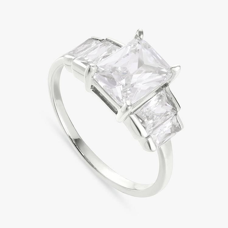 Revere Sterling Silver 5 Stone Radiant Cut Ring - Medium