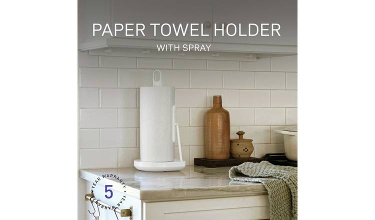 Simplehuman Paper Towel Holder With Spray Pump - White