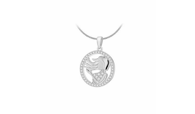 Revere Sterling Silver Virgo Zodiac Pendant Necklace