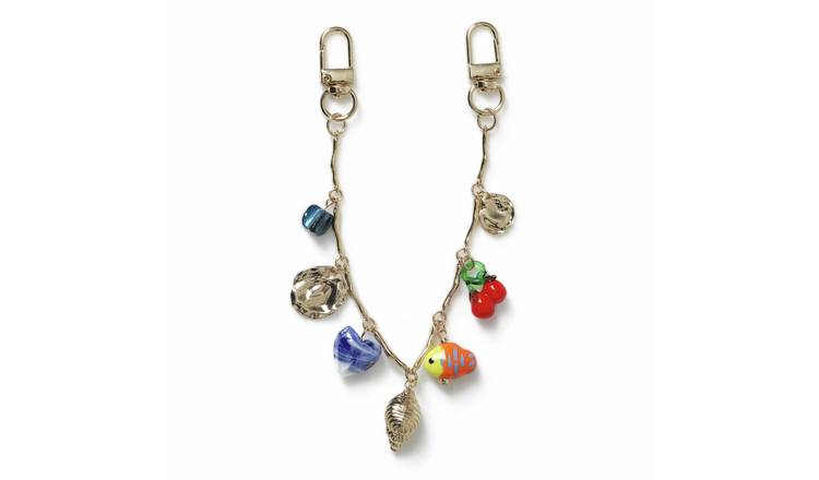 Freedom Gold Tone Multi-Coloured Bag Charm