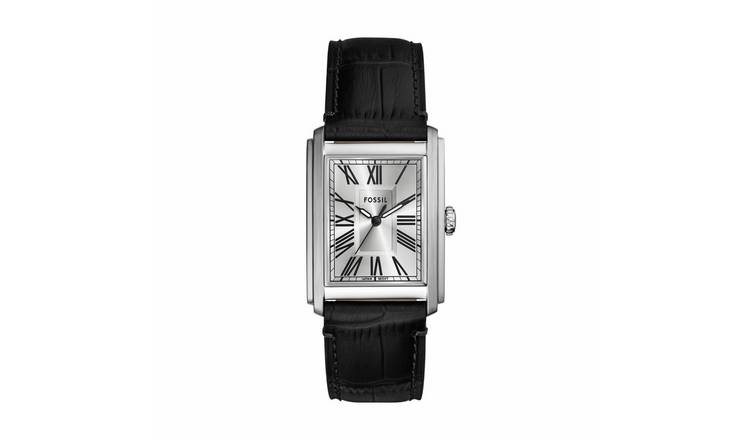 Fossil Carraway Black Croco Leather Strap Watch