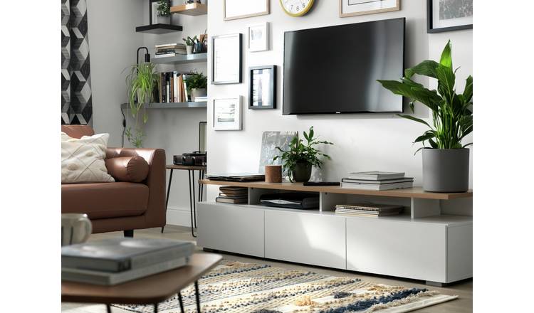 Large tv store unit white