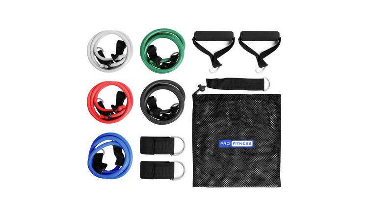 Buy Pro Fitness Resistance Tube Set - 5 Bands, Resistance bands