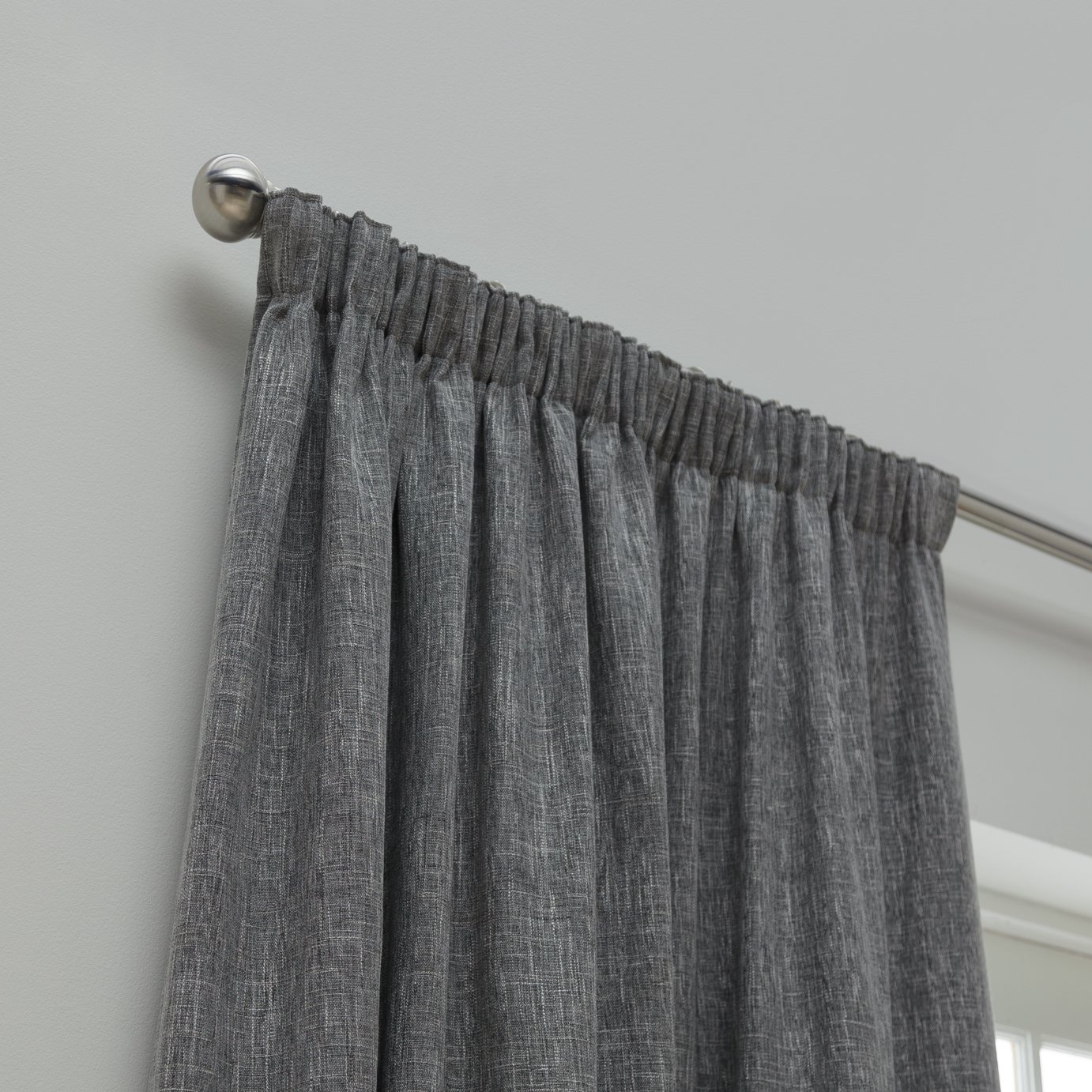 Habitat Blackout Lined Pencil Pleat Curtains - Charcoal