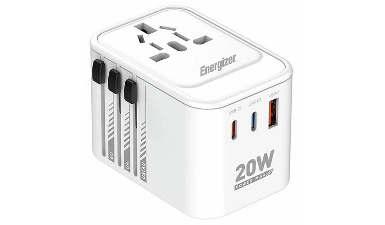 Energizer ETC200 20W USB-A & USB-C Travel Charger - White