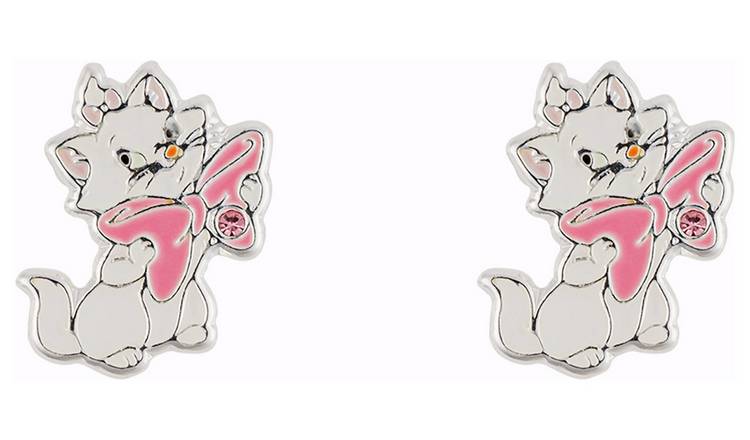 Disney Aristocats Marie Silver Plated Stud Earrings