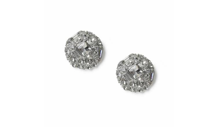 Freedom Crystal Stone Circle Stud Earrings