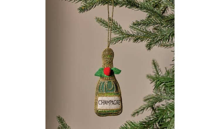 Argos Home Beaded Champagne Hanging Christmas Ornament