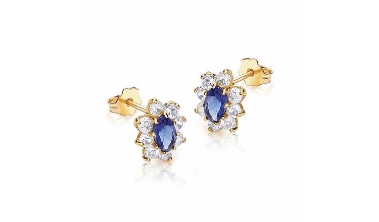 Revere 9ct Yellow Gold Flower Cluster Stud Earrings