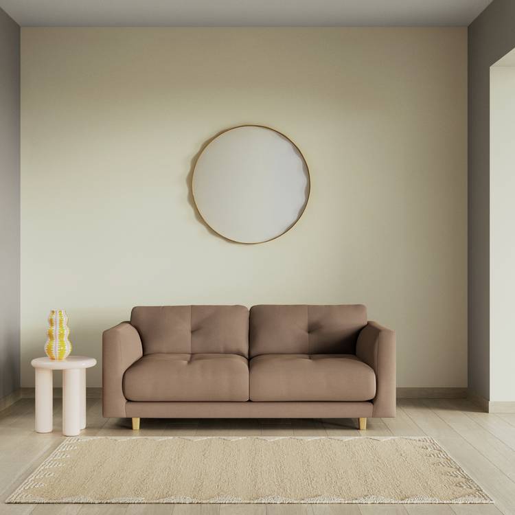 Habitat Emely Fabric 2 Seater Sofa - Biscuit - Ash Leg 0