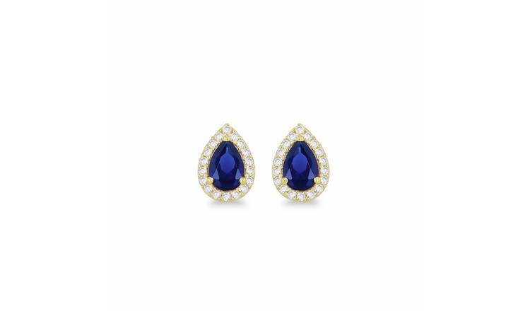 Revere 9ct Yellow Gold Pear Shaped Halo Stud Earrings