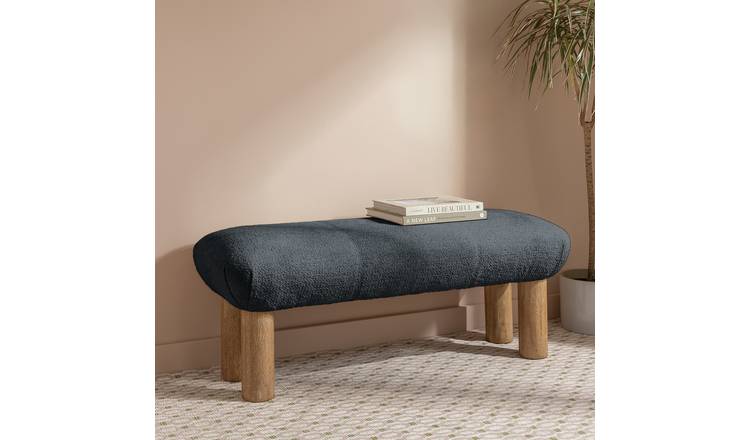 Habitat May Fabric Bench - Blue