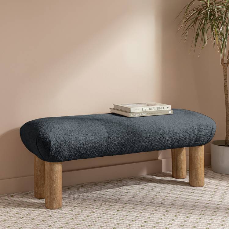 Habitat May Fabric Bench - Blue 0