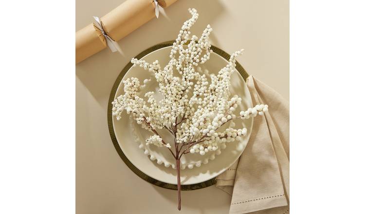 Argos Home White Berry Christmas Pick