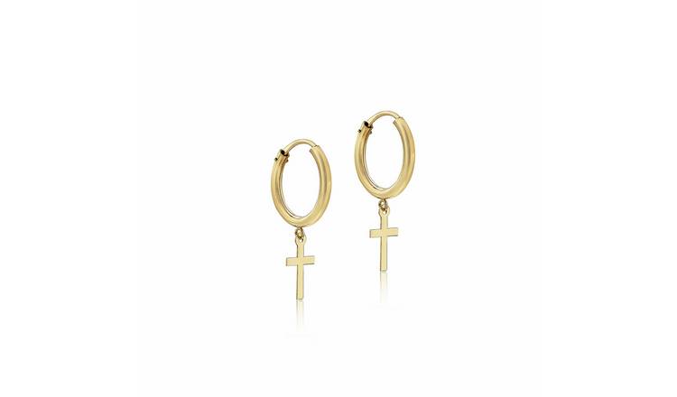 Revere 9ct Yellow Gold Sleeper Hoop Earrings