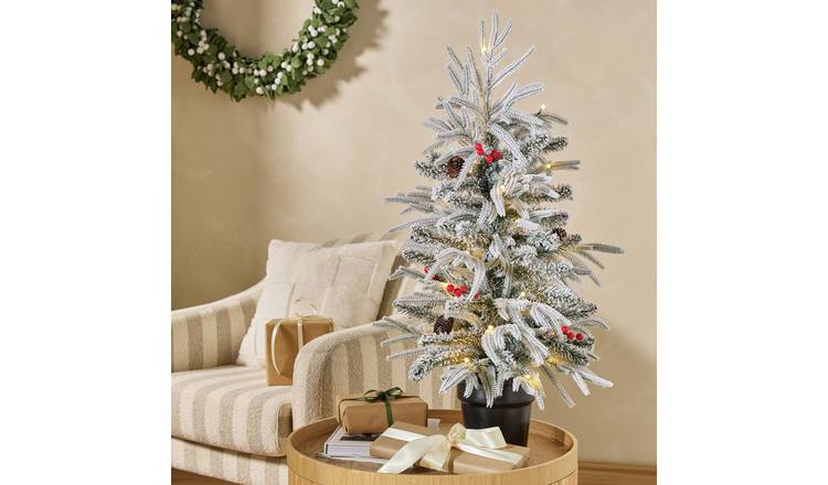Argos Home 3ft Cones and Berries Pre Lit Christmas Tree