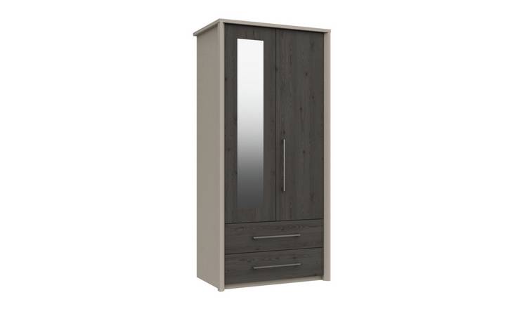 Dark grey mirrored deals wardrobe