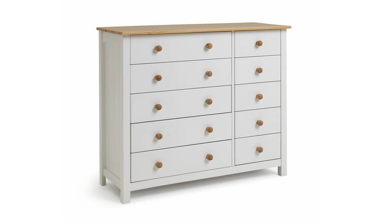 Argos Home Scandinavia 10 Drawer Chest - Pine & White