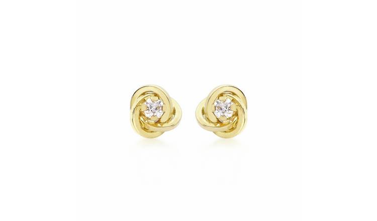 Revere 9ct Yellow Gold Knot Stud Earrings