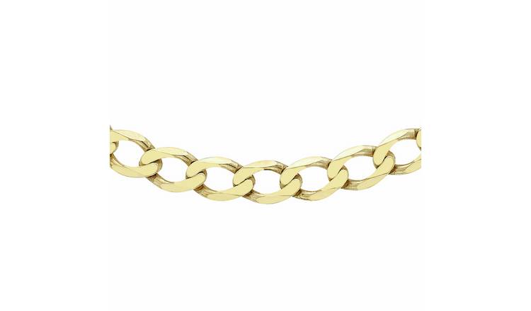 Revere 9ct Yellow Gold Flat Curb 22 Inch Chain
