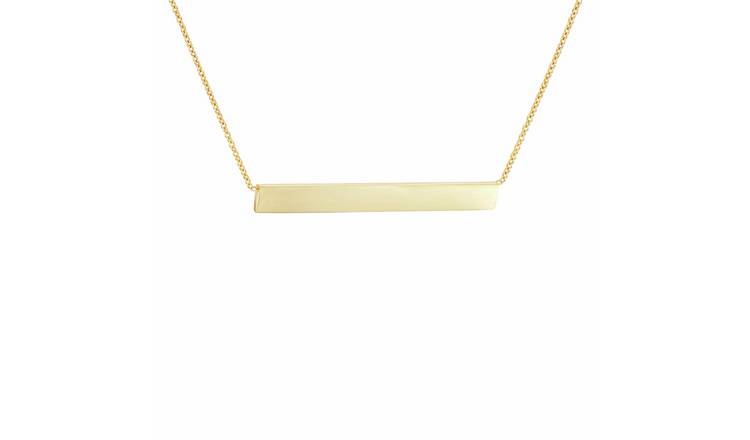Revere 9ct Yellow Gold Flat Bar Chain Necklace