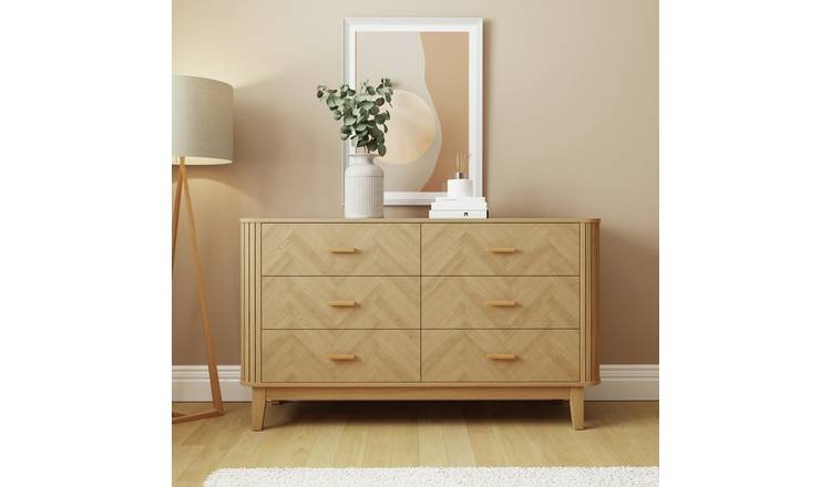 GFW Axel 6 Drawer Chest - Oak