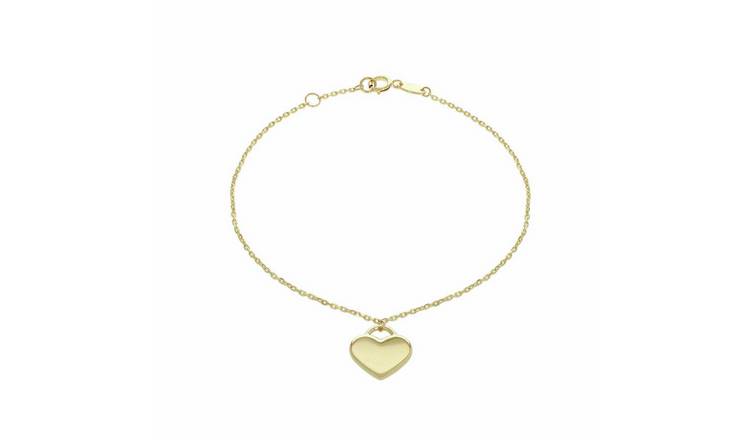 Revere 9ct Yellow Gold Heart Bracelet
