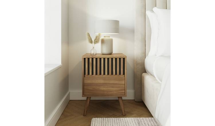 GFW Rowan 2 Drawer Bedside Table - Natural