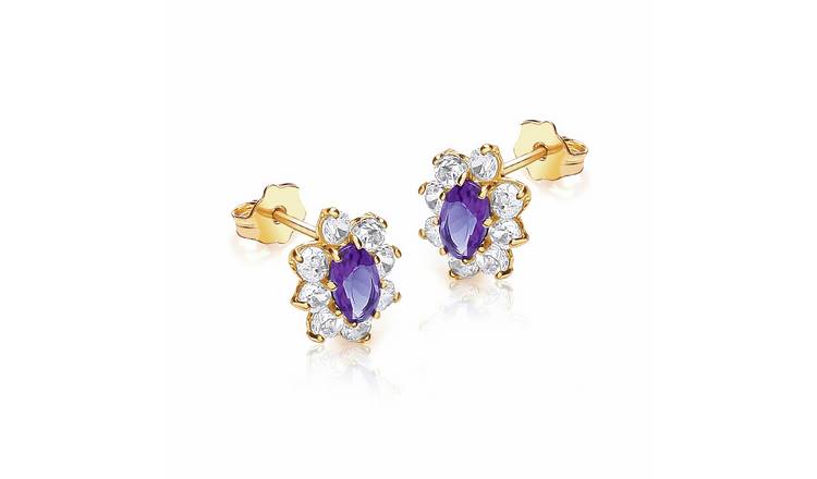 Revere 9ct Yellow Gold Flower Cluster Stud Earrings