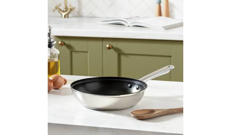 Argos Home 24cm Stainless Steel Frying Pan