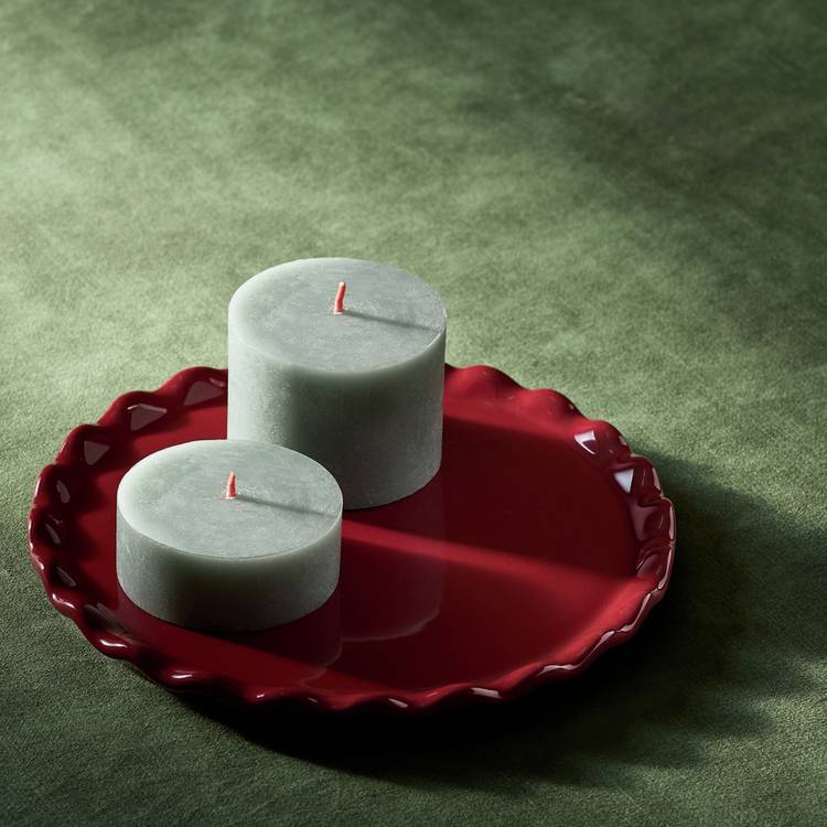 Habitat Wavy Red Candle Plate 0