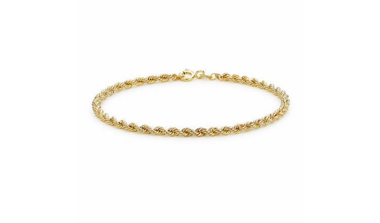 Revere 9ct Yellow Gold Rope Chain Bracelet