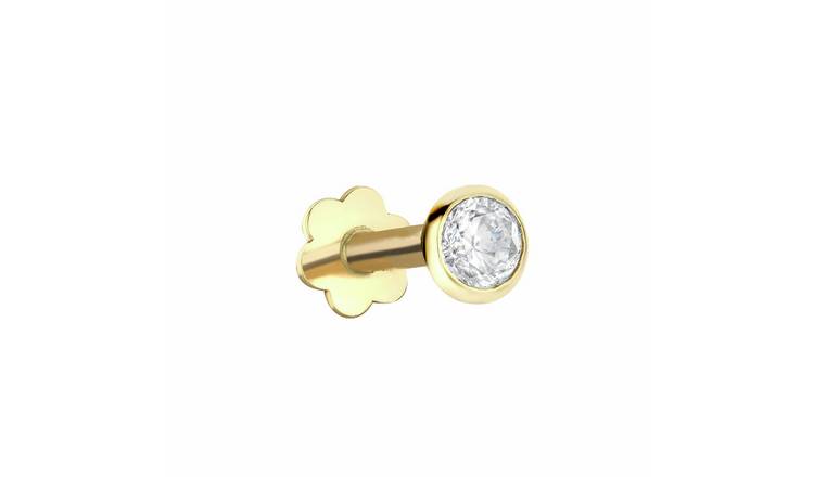 Revere 9ct Yellow Gold Labret Stud Earring