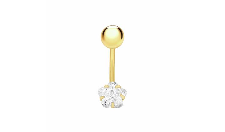 Revere 9ct Gold Plated Curved Star Belly Bar