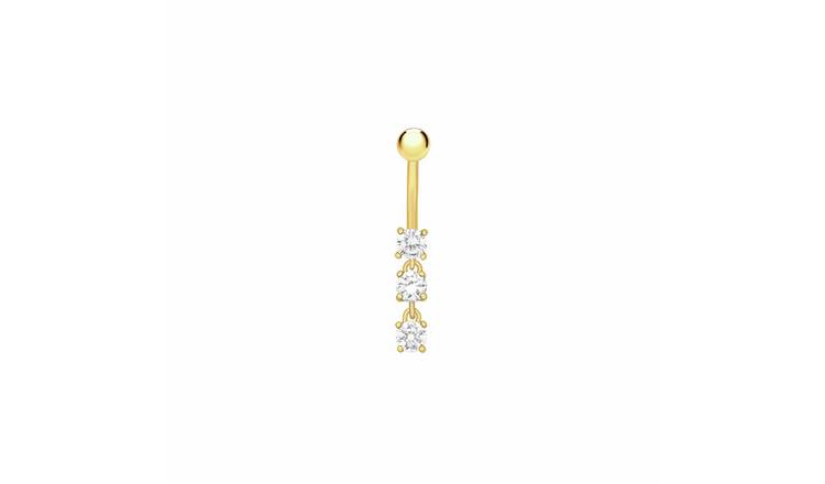 Revere 9ct Gold Plated Drop Belly Bar