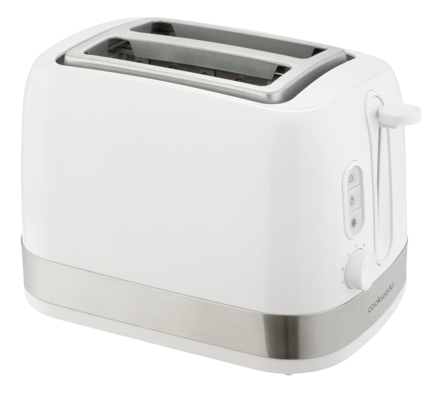 Cookworks Illuminated 2 Slice Toaster - White Plastic