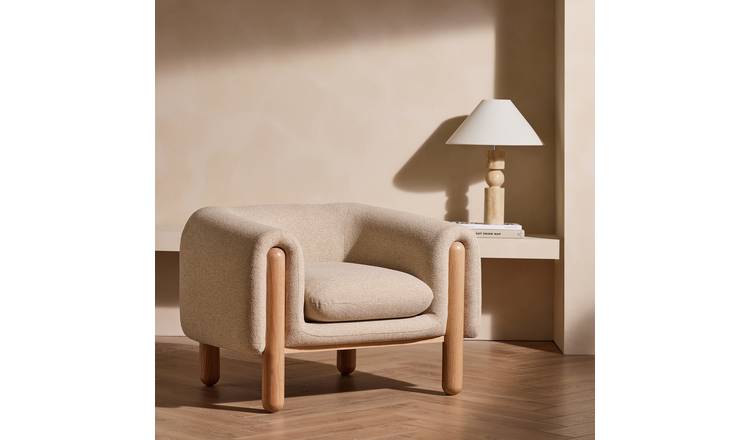 Habitat Drape Fabric Armchair - Natural