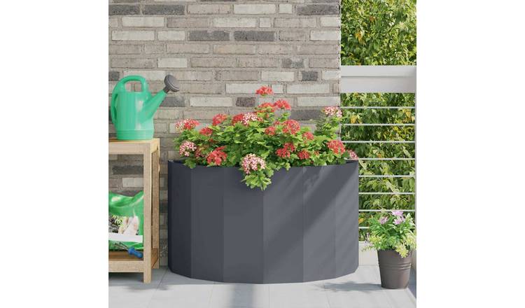 Walplus Steel Garden Planter - Anthracite - 90 x 45 x 50 cm