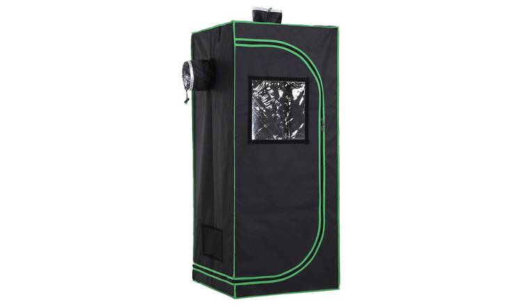 Outsunny Reflective Hydroponic Grow Tent – Black