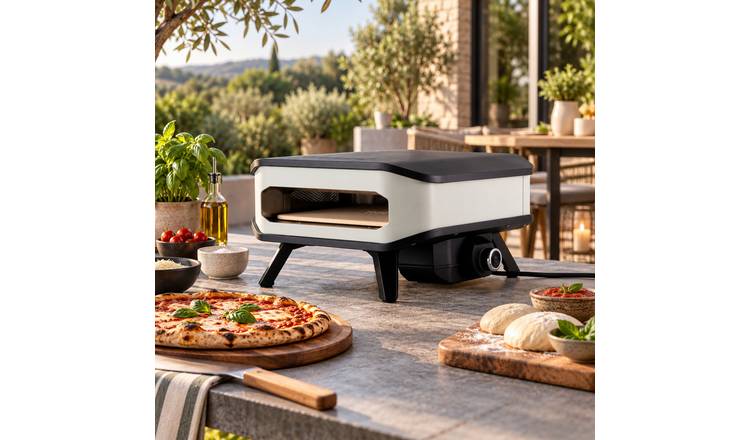 Kettler Cozze 13" Electric Pizza Oven with Pizza Stone & Door - White