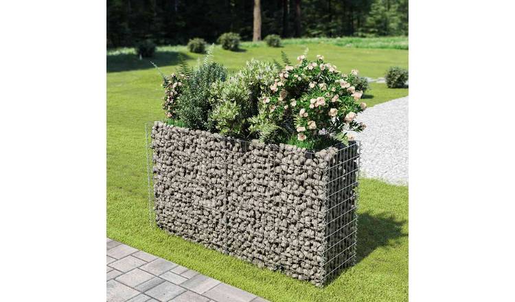 Walplus Galvanised Steel Gabion Raised Bed - Silver - 180 x 50 x 100 cm