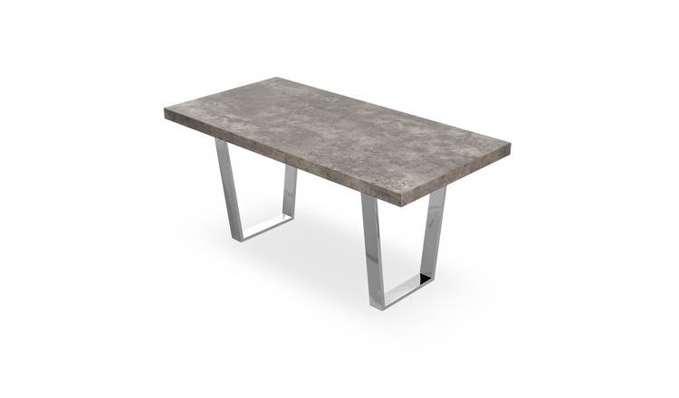 Furniture Online Aria Chrome Legs 4-6 Seater Dining Table - Chrome