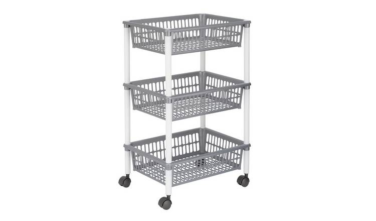  Kitchen Metal Storage Basket with Wheels Stackable Wire Utility  Rolling Cart Vegetable Fruit Baskets Rack for  Pantry,Potato,Onions,Beverages Storage(6 Tiers) : Home & Kitchen