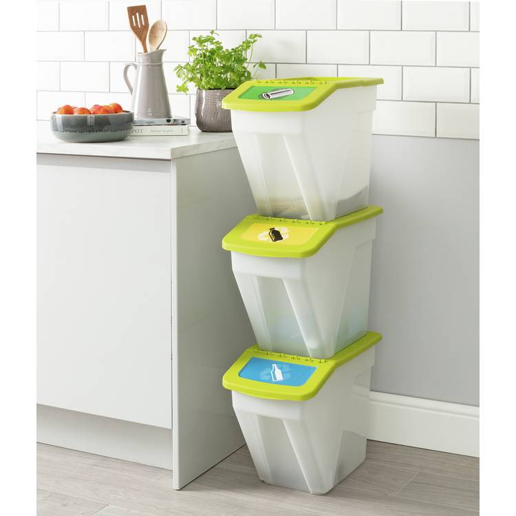Curver 34 Litre Recycling Bins - Set of 3 0